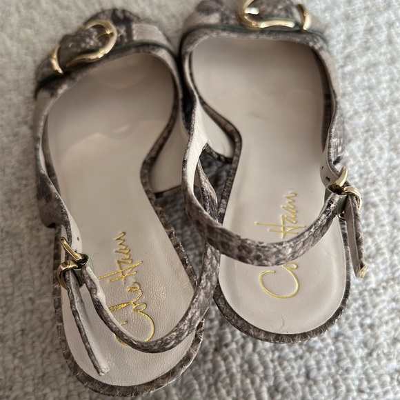Cole Haan Slingback Heels | sz 8.5 B | neutral snakeskin color like new - Picture 5 of 10